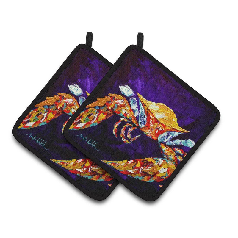 Crab The Right Stuff  Pot Holders - Set of 2 Decorative Kitchen Helpers | Made in the USA MW1127PTHD
