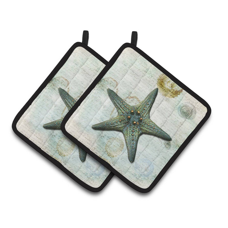 Starfish   Pot Holders - Set of 2 Decorative Kitchen Helpers | Made in the USA SB3034PTHD
