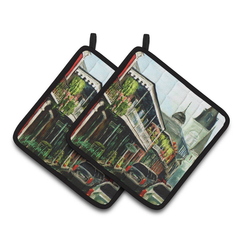 St Louis Cathedral Pot Holders - Set of 2 Decorative Kitchen Helpers | Made in the USA MW1201PTHD