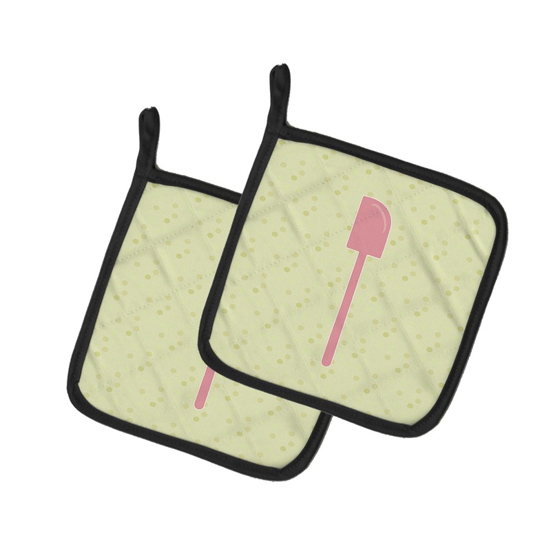 Spatula on Green Pot Holders - Set of 2 - Heat-Resistant Kitchen Essentials BB7298PTHD