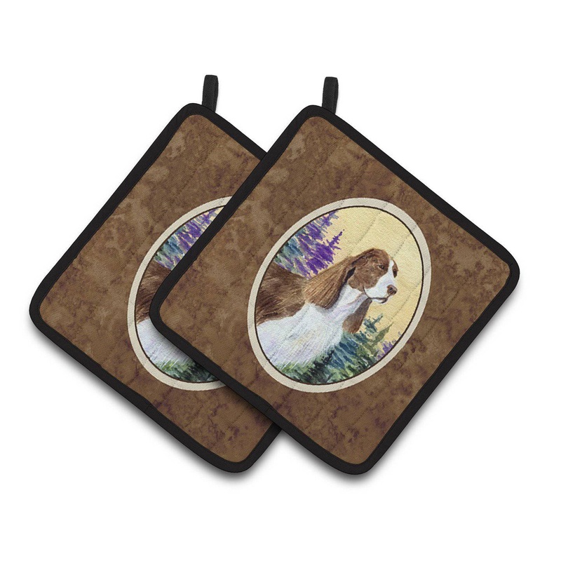 Springer Spaniel Pot Holders - Set of 2 Decorative Kitchen Helpers | Made in the USA SS8105PTHD