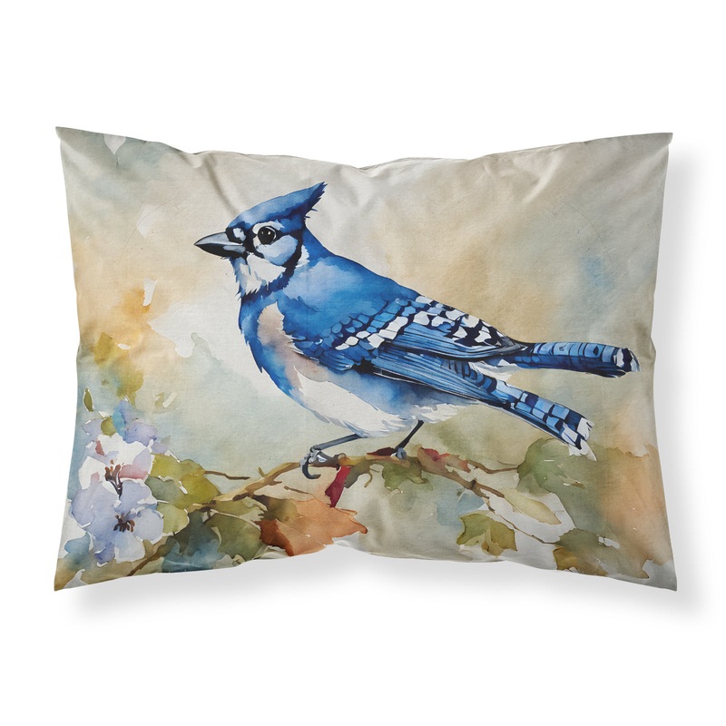 Blue Jay Standard Pillowcase  Artistic Decorative Front, White Back