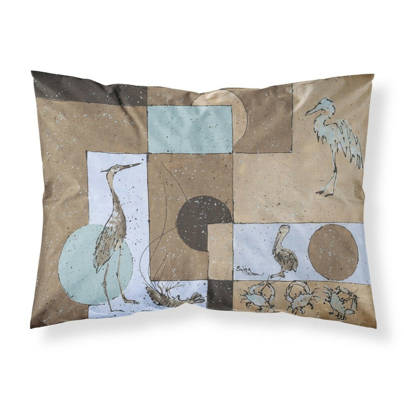Blue Heron Standard Pillowcases  Artistic Decorative Front, Crisp White Back