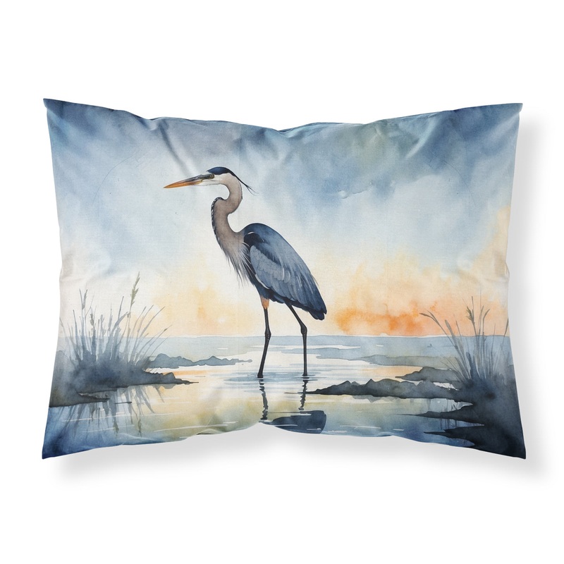 Blue Heron Barely Lit Sky Standard Pillowcase  Artistic Decorative Front, White Back