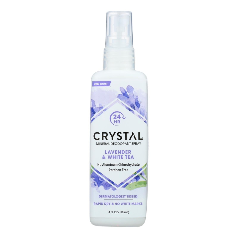Crystal Essence Mineral Deodorant Body Spray Lavender & White Tea - 4 Fl Oz