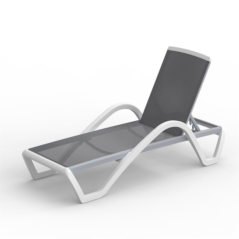 Patio Chaise Lounge Adjustable Aluminum Pool Lounge Chairs with Arm All Weather Pool Chairs for Outside, in-Pool, Lawn (Gray, 1 Lounge Chair)
