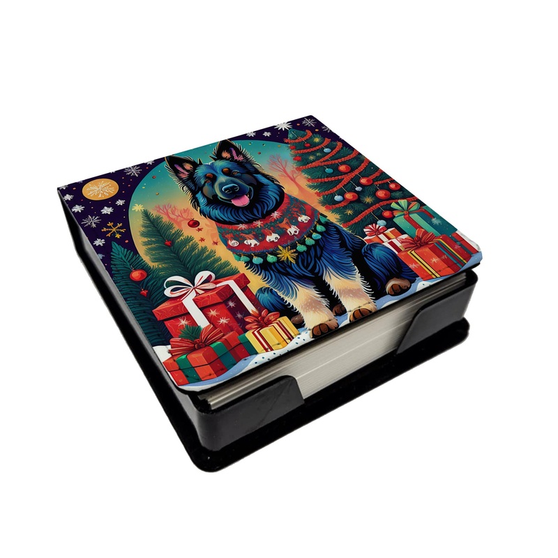 Belgian Sheepdog Christmas PU Leather Note Paper Holder