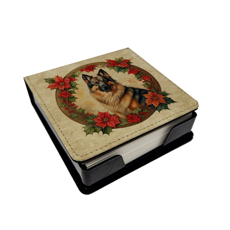 Belgian Tervuren Christmas Flowers PU Leather Note Paper Holder