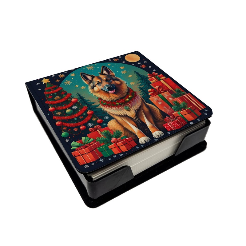 Belgian Tervuren Christmas PU Leather Note Paper Holder
